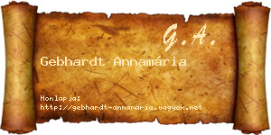 Gebhardt Annamária névjegykártya